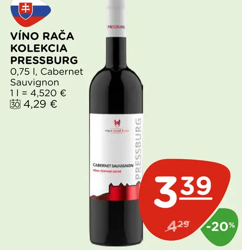 Víno Rača kolekcia Pressburg Cabernet Sauvignon