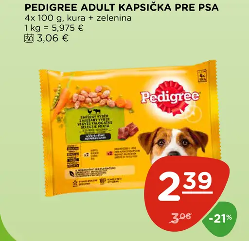 Pedigree Adult kapsička pre psa kura a zelenina