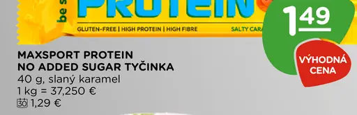 Maxsport Protein no added sugar tyčinka slaný karamel