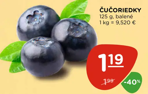 Čučoriedky balené