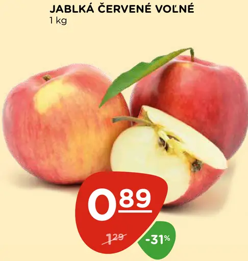 Jablká červené voľné