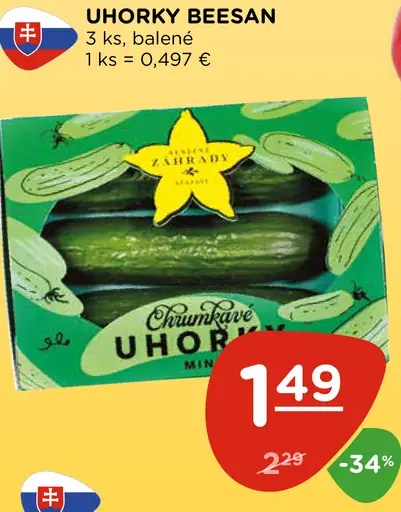 Uhorky Beesan 3 ks balené