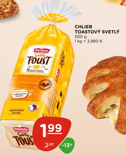 Chlieb toastový svetlý