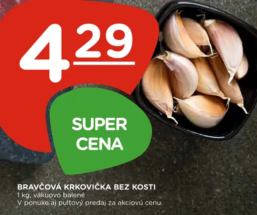 Bravčová krkovička bez kosti, plátky