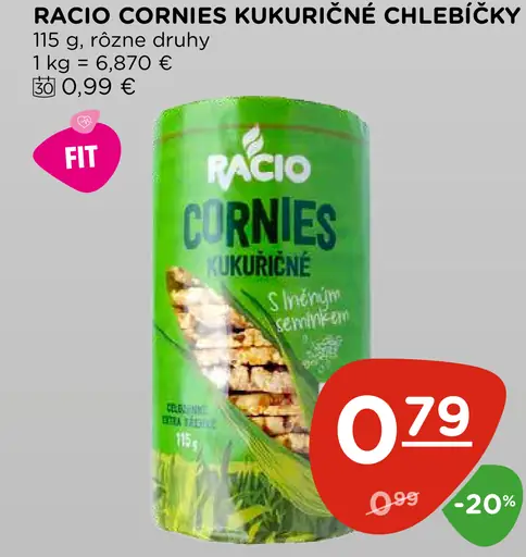 Racio Cornies kukuričné chlebíčky s ľanovým semienkom