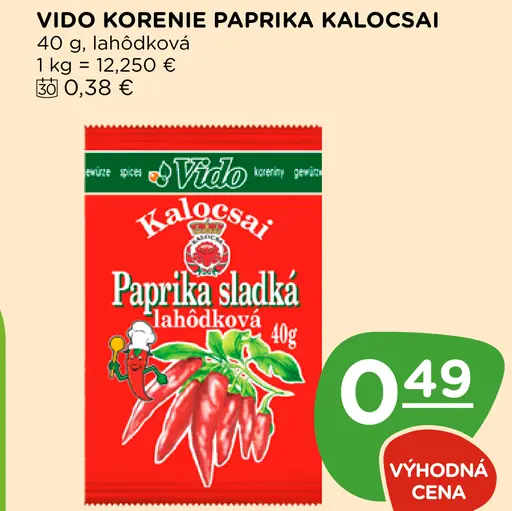 Vido korenie Paprika sladká lahôdková