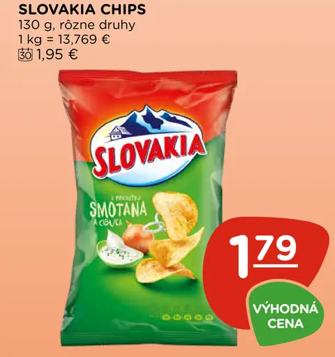 Slovakia Chips S príchuťou smotana a cibuľa