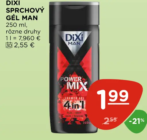 Dixi sprchový gél Man Power Mix 4v1
