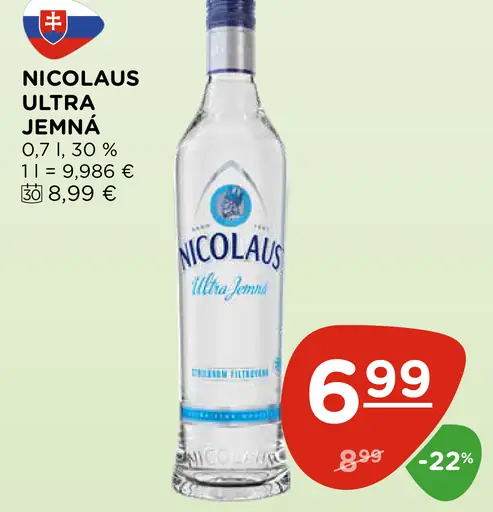 Nicolaus Ultra jemná vodka