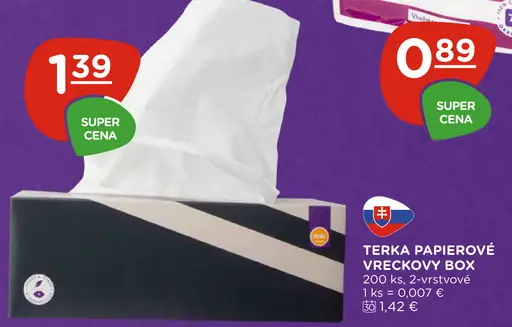 Terka papierové vreckovky box 2-vrstvové
