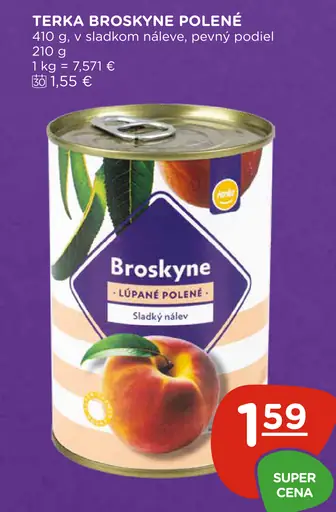 Terka Broskyne polené v sladkom náleve