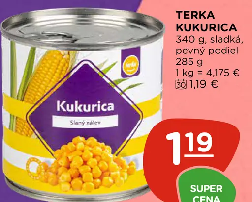 Terka kukurica sladká v slanom náleve