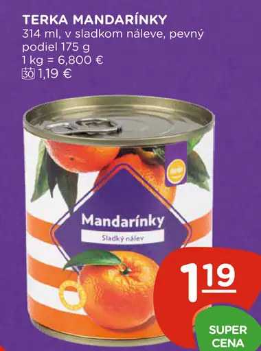 Terka mandarínky v sladkom náleve