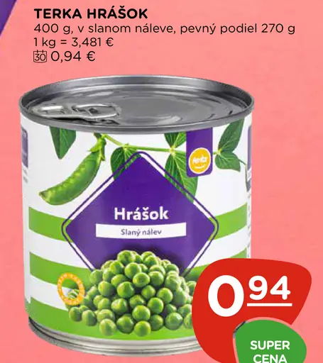 Terka hrášok v slanom náleve