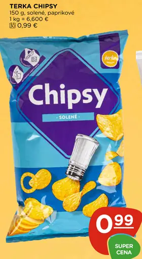 Terka chipsy solené, paprikové