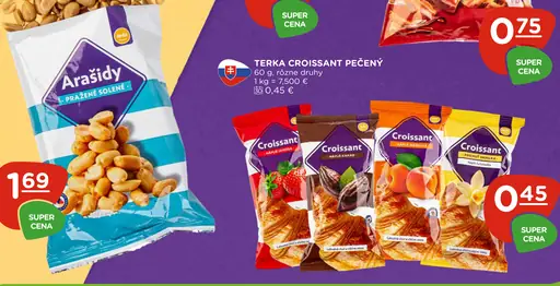 Terka arašidy pražené, solené, lúpané