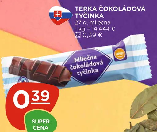 Terka mliečna čokoládová tyčinka