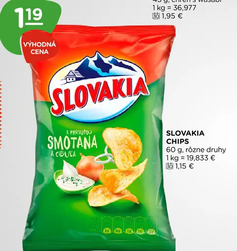 Slovakia Chips S príchuťou smotana a cibuľa