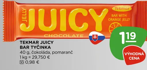 Tekmar Juicy Bar tyčinka čokoláda a pomaranč
