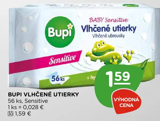 Bupi vlhčené utierky Sensitive