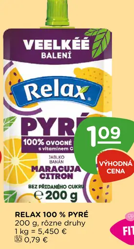 Relax 100 % ovocné pyré marakuja citrón