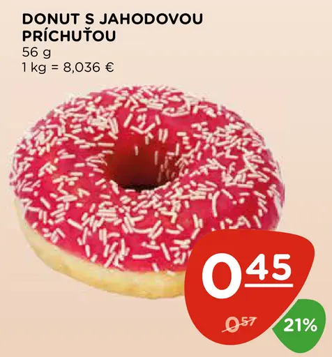Donut s jahodovou príchuťou