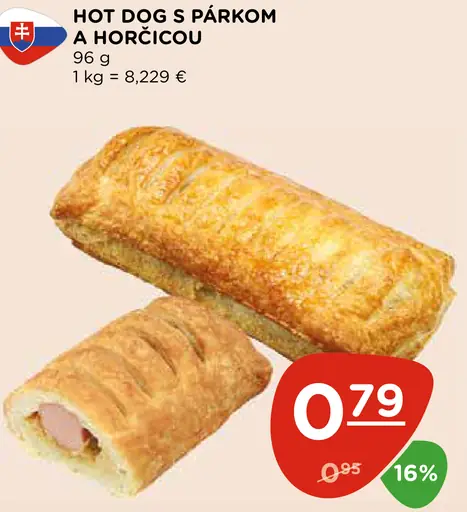 Hot dog s párkom a horčicou