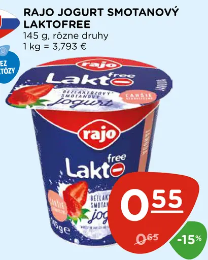 Rajo Smotanový jogurt laktofree