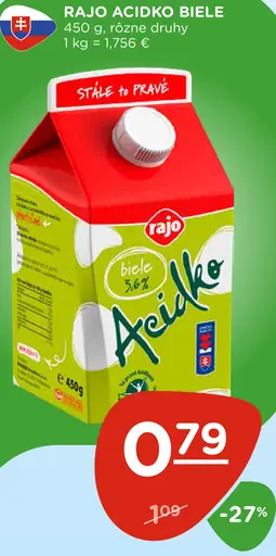 Rajo Acidko biele kyslomliečny nápoj