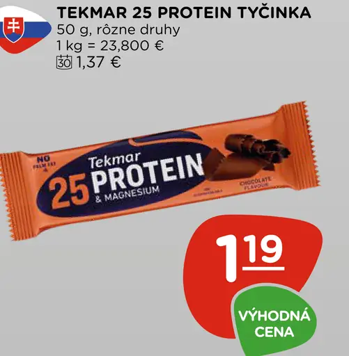Tekmar 25 Protein tyčinka rôzne druhy