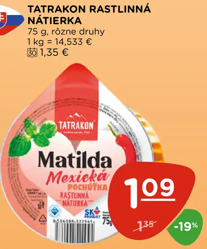 Tatrakon rastlinná nátierka Matilda Mexická