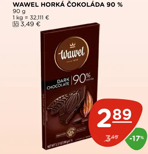 Wawel horká čokoláda 90 %