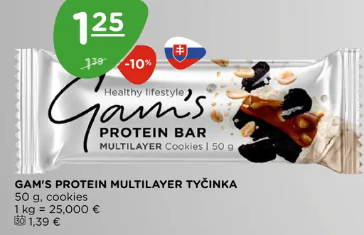 Gam's Protein Bar multilayer cookies proteínová tyčinka