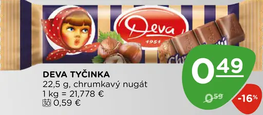 Deva tyčinka chrumkavý nugát