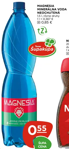 Magnesia Prírodná minerálna voda neperlivá