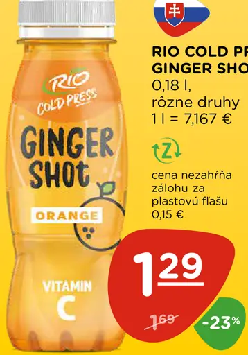 Rio Cold Press Ginger Shot orange vitamin C