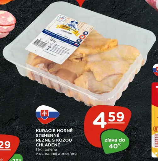 Kuracie horné stehnenné rezne s kožou chladené