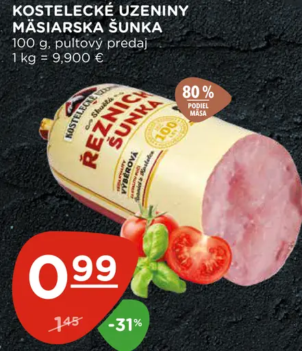 Kostelecké Uzeniny Mäsiarska šunka