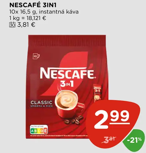 Nescafé 3in1 Classic instantná káva
