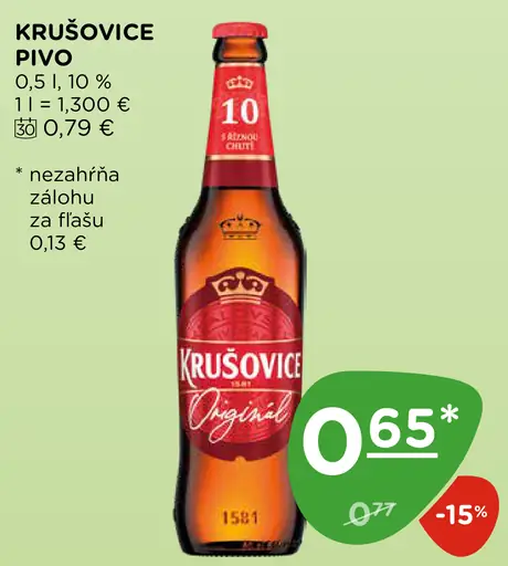 Krušovice Pivo plechovka