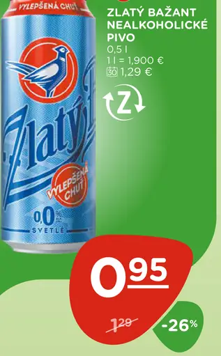 Zlatý Bažant Tmavé výčapné pivo plechovka