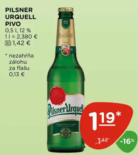 Pilsner Urquell pivo