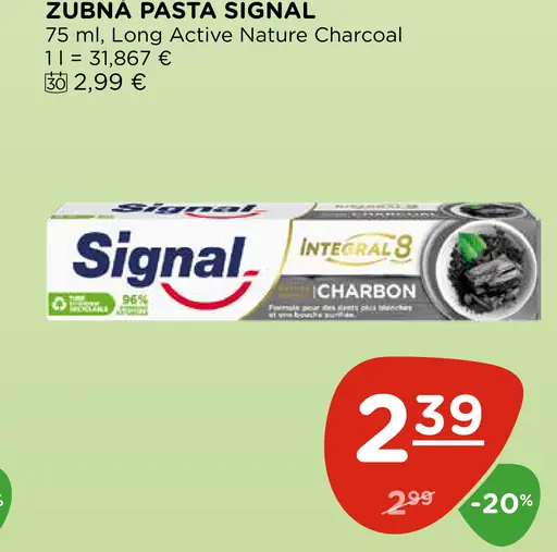 Zubná pasta Signal Long Active Nature Charcoal