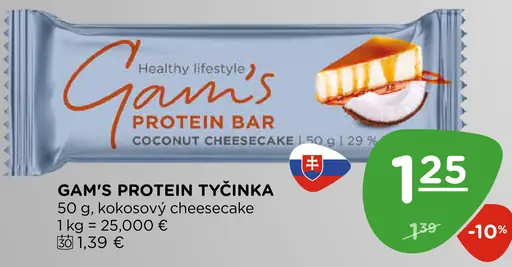 Gam's protein tyčinka malina