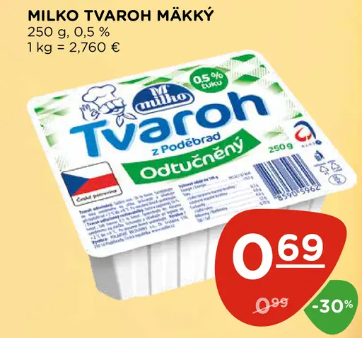 Milko tvaroh mäkký 0,5 %