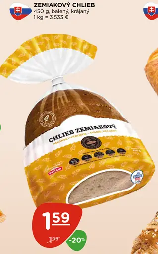 Zemiakový chlieb krájaný