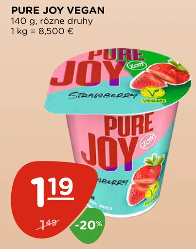 Pure Joy vegan jogurtový dezert rôzne druhy