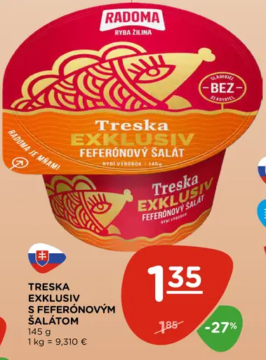 Radoma Treska Exklusiv s feferónovým šalátom