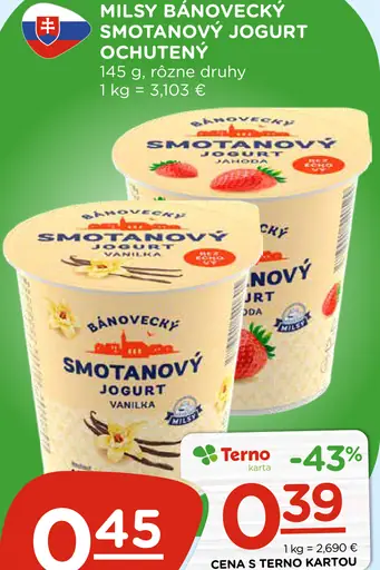 Milsy Bánovecký smotanový jogurt marhuľa