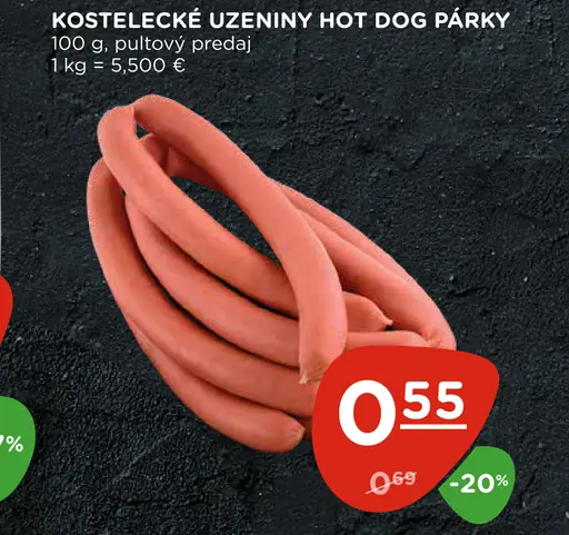 Kostelecké Uzeniny Hot Dog Párky
